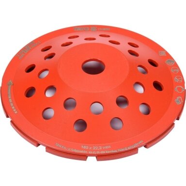 Deimantinis šlifavimo diskas lėkštės tipo M14x180mm YATO