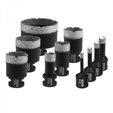 Deimantinių karūnėlių rinkinys 10 vnt., 6, 8, 10, 12, 20, 28, 35, 40, 45, 68 mm Dedra DED1592SZ07 Deimantinių karūnėlių rinkinys 10 vnt., 6, 8, 10, 12, 20, 28, 35, 40, 45, 68 mm Dedra DED1592SZ07