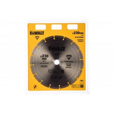 Deimantinis pjovimo diskas 230mm x 22.2mm DeWALT DT3731 Deimantinis pjovimo diskas 230mm x 22.2mm DeWALT DT3731