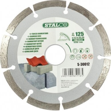 Deimantinis diskas STALCO 125x2,0x22,23mm Deimantinis diskas STALCO 125x2,0x22,23mm