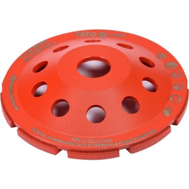 Deimantinis šlifavimo diskas lėkštės tipo M14x125mm YATO 2 Deimantinis šlifavimo diskas lėkštės tipo M14x125mm YATO 2