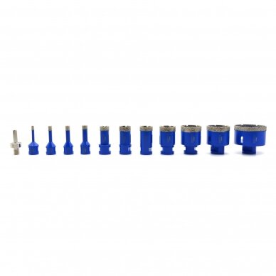 Deimantinių karūnų rinkinys 12vnt. 6-68mm 1 Deimantinių karūnų rinkinys 12vnt. 6-68mm 1