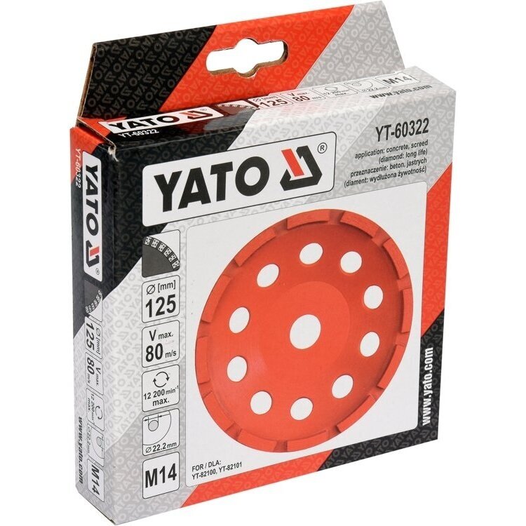 Deimantinis šlifavimo diskas lėkštės tipo M14x125mm YATO 3 Deimantinis šlifavimo diskas lėkštės tipo M14x125mm YATO 3