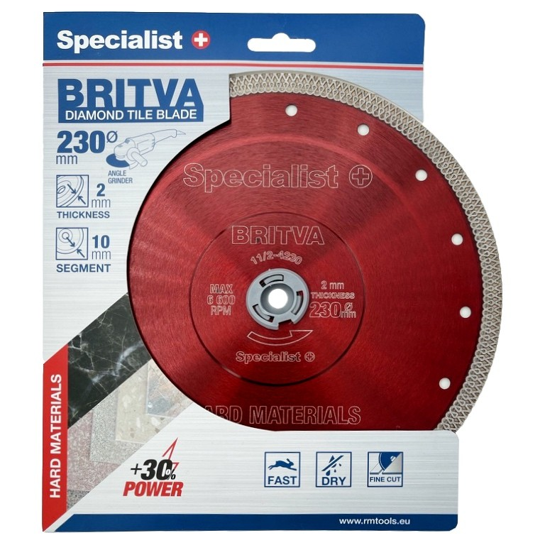 Deimantinis pjovimo diskas SPECIALIST+ Britva, 230x2x22mm, keramikai, akmens masei 1 Deimantinis pjovimo diskas SPECIALIST+ Britva, 230x2x22mm, keramikai, akmens masei 1