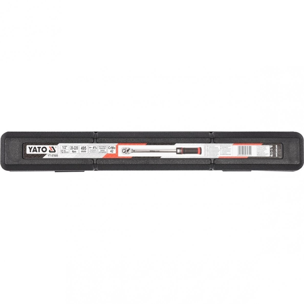 Dinamometrinis raktas su skale 12,5 mm (1/2"), 20 - 220Nm YATO YT-07605 4 Dinamometrinis raktas su skale 12,5 mm (1/2"), 20 - 220Nm YATO YT-07605 4