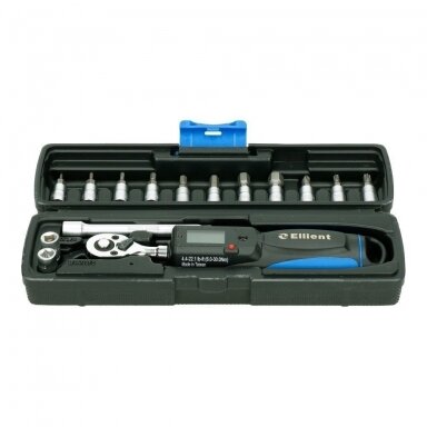 Dinamometrinis raktas 1/4" 6-30NM skaitmininis su rinkiniu Dinamometrinis raktas 1/4" 6-30NM skaitmininis su rinkiniu