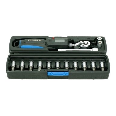 Dinamometrinis raktas 1/4" 6-30NM skaitmininis su rinkiniu Dinamometrinis raktas 1/4" 6-30NM skaitmininis su rinkiniu