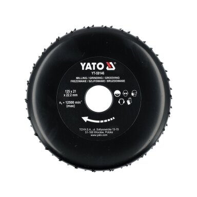 Diskas / freza medžiui | 125 mm / 21 mm YATO Diskas / freza medžiui | 125 mm / 21 mm YATO
