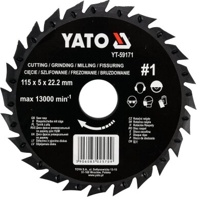 Diskas/freza medžiui 115mm YATO Diskas/freza medžiui 115mm YATO