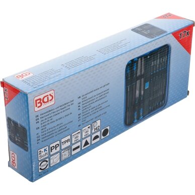 Dildžių ir dildelių rinkinys metalui 17 vnt. BGS 5 Dildžių ir dildelių rinkinys metalui 17 vnt. BGS 5