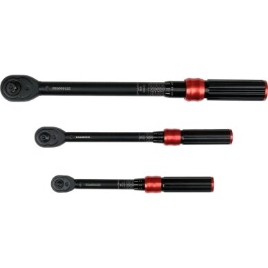 Dinamometrinių raktų 1/4", 3/8", 1/2" ir galvučių 17-24 mm rinkinys | 9 vnt YATO 3