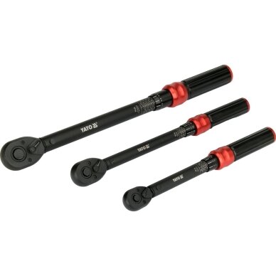Dinamometrinių raktų 1/4", 3/8", 1/2" ir galvučių 17-24 mm rinkinys | 9 vnt YATO 4 Dinamometrinių raktų 1/4", 3/8", 1/2" ir galvučių 17-24 mm rinkinys | 9 vnt YATO 4