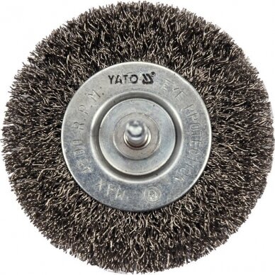 Diskinis šepetys su kotu nerūdijantis plienas INOX 75mm YATO 1 Diskinis šepetys su kotu nerūdijantis plienas INOX 75mm YATO 1