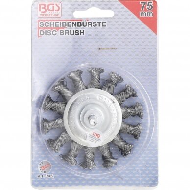 Diskinis šepetys susuktas Ø75mm ant 6mm koto BGS 2 Diskinis šepetys susuktas Ø75mm ant 6mm koto BGS 2