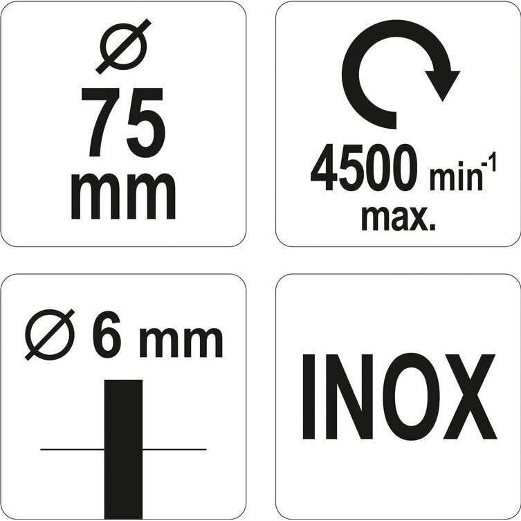 Diskinis šepetys su kotu nerūdijantis plienas INOX 75mm YATO 3 Diskinis šepetys su kotu nerūdijantis plienas INOX 75mm YATO 3
