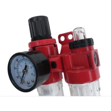 Drėgmės surinkėjas, reguliatorius su manometru ir tepaline 25 сm3, 1/4"