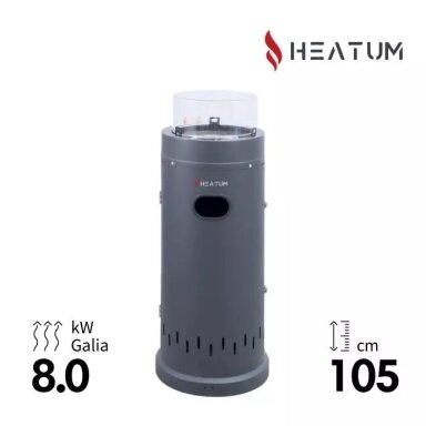 Dujinis lauko šildytuvas Heatum SHORT 8,0kW Dujinis lauko šildytuvas Heatum SHORT 8,0kW