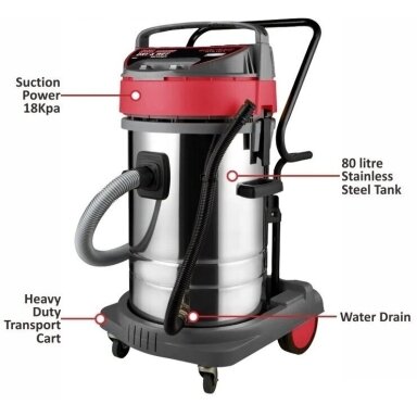 Dulkių siurblys pramoninis 3000W 80L Worcraft VC3080