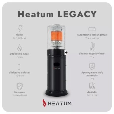 Dujinis lauko šildytuvas 10kW Heatum Legacy 2