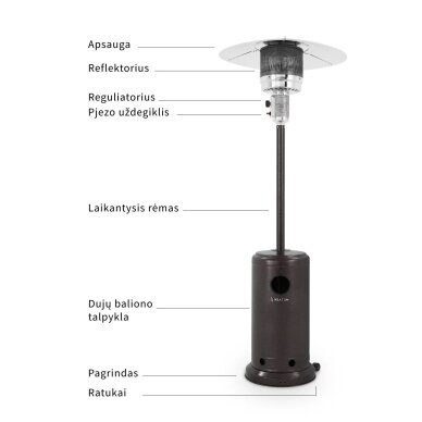 Dujinis lauko šildytuvas Heatum Redem 13,5kW 7 Dujinis lauko šildytuvas Heatum Redem 13,5kW 7