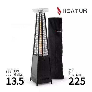 Dujinis šildytuvas 13,5kW Heatum Piramidė Atėnė Juoda Dujinis šildytuvas 13,5kW Heatum Piramidė Atėnė Juoda