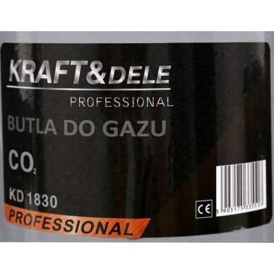 Dujų balionas CO2, 8l (angliarūgštė) Kraft&Dele 4 Dujų balionas CO2, 8l (angliarūgštė) Kraft&Dele 4