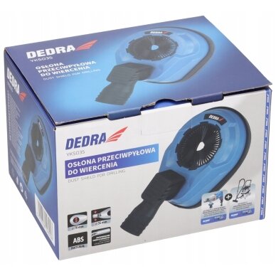 Dulkių apsauga gręžimui iki 70mm su jungtimi prie siurblio DEDRA YKS035 8 Dulkių apsauga gręžimui iki 70mm su jungtimi prie siurblio DEDRA YKS035 8
