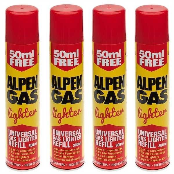 Dujos žiebtuvėliams ALPEN GAS, 300ml.
