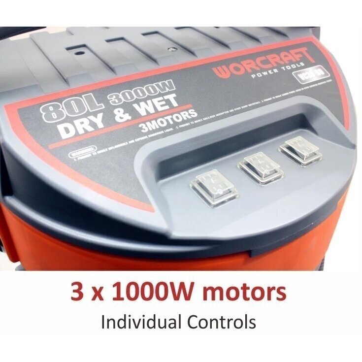 Dulkių siurblys pramoninis 3000W 80L Worcraft VC3080 5