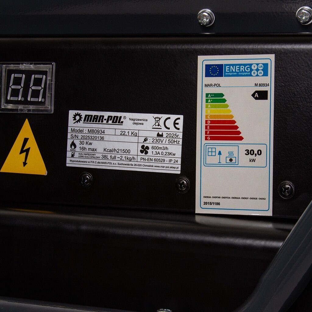 Dyzelinis šildytuvas 30KW su kaminu (netiesioginio degimo) MAR-POL M80934 12 Dyzelinis šildytuvas 30KW su kaminu (netiesioginio degimo) MAR-POL M80934 12