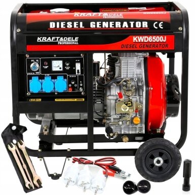 Dyzelinis generatorius 6500W 12/230V AVR Kraftdele KD122 Dyzelinis generatorius 6500W 12/230V AVR Kraftdele KD122