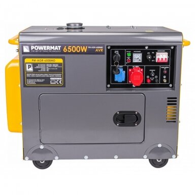 Dyzelinis trifazis generatorius 6,0kW/6,5kW 220V/380V Powermat PM-AGR-6500MD Dyzelinis trifazis generatorius 6,0kW/6,5kW 220V/380V Powermat PM-AGR-6500MD
