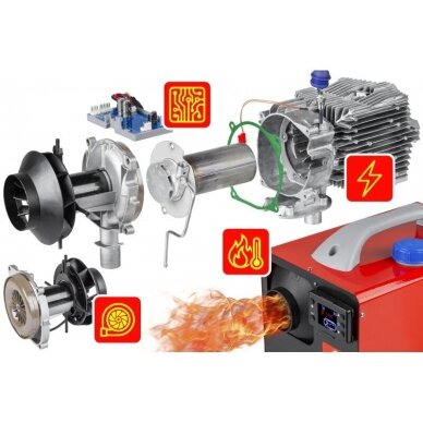 Dyzelinis autonominis šildytuvas 12kW (Webasto) 12V / 220V LEX LX3133 12 Dyzelinis autonominis šildytuvas 12kW (Webasto) 12V / 220V LEX LX3133 12
