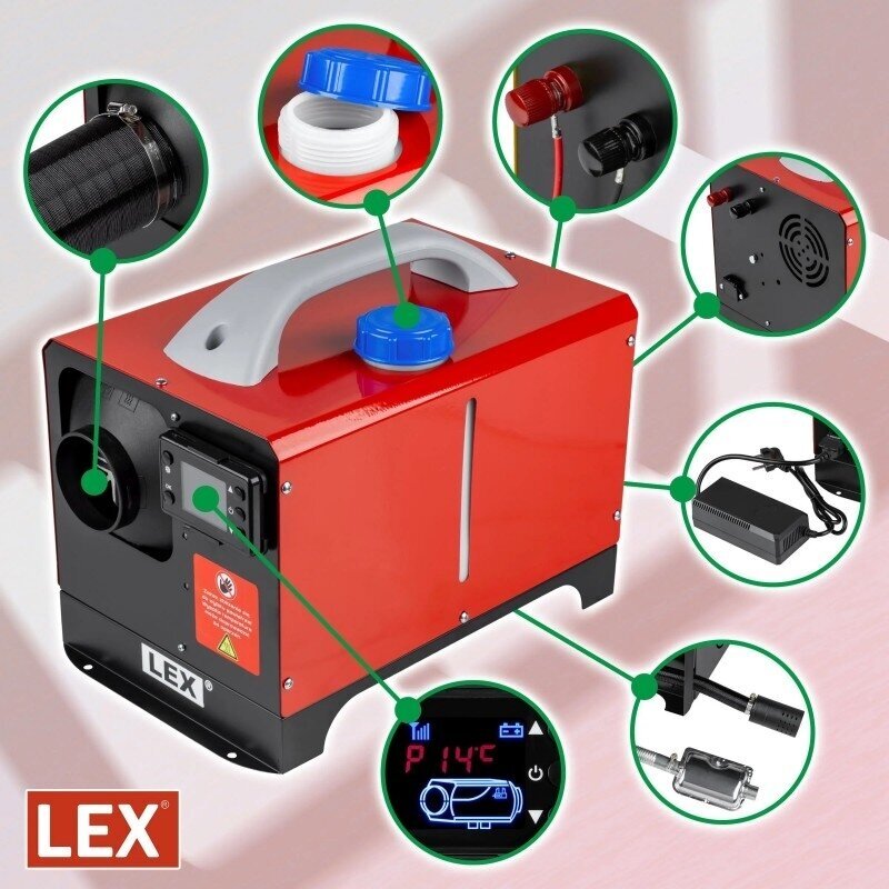 Dyzelinis autonominis šildytuvas 12kW (Webasto) 12V / 220V LEX LX3133 13 Dyzelinis autonominis šildytuvas 12kW (Webasto) 12V / 220V LEX LX3133 13