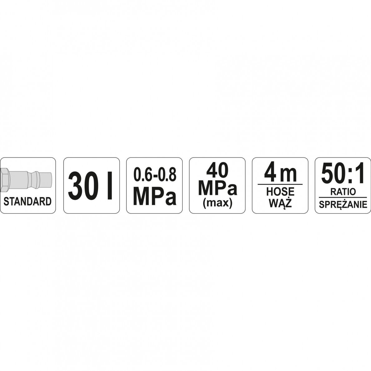 Efektyvus pneumatinis tepimo įrenginys 30l YATO YT-07068 2 Efektyvus pneumatinis tepimo įrenginys 30l YATO YT-07068 2