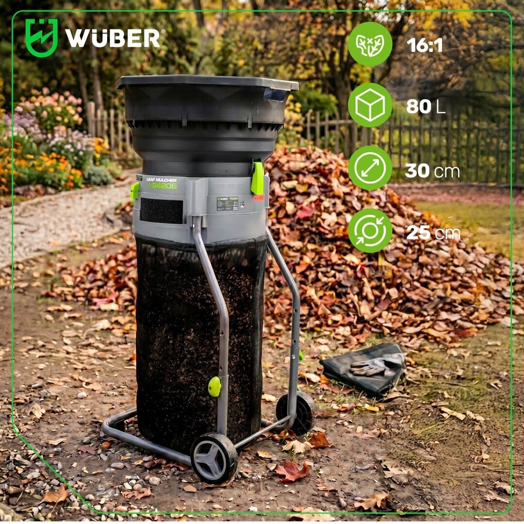 Elektrinis lapų smulkintuvas WUBER 1800W | 80 l 8 Elektrinis lapų smulkintuvas WUBER 1800W | 80 l 8