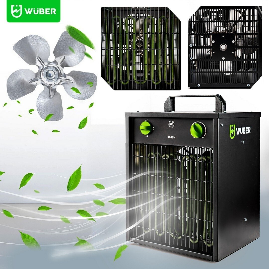 Elektrinis šildytuvas su termostatu 9kW WUBER 400V 7 Elektrinis šildytuvas su termostatu 9kW WUBER 400V 7