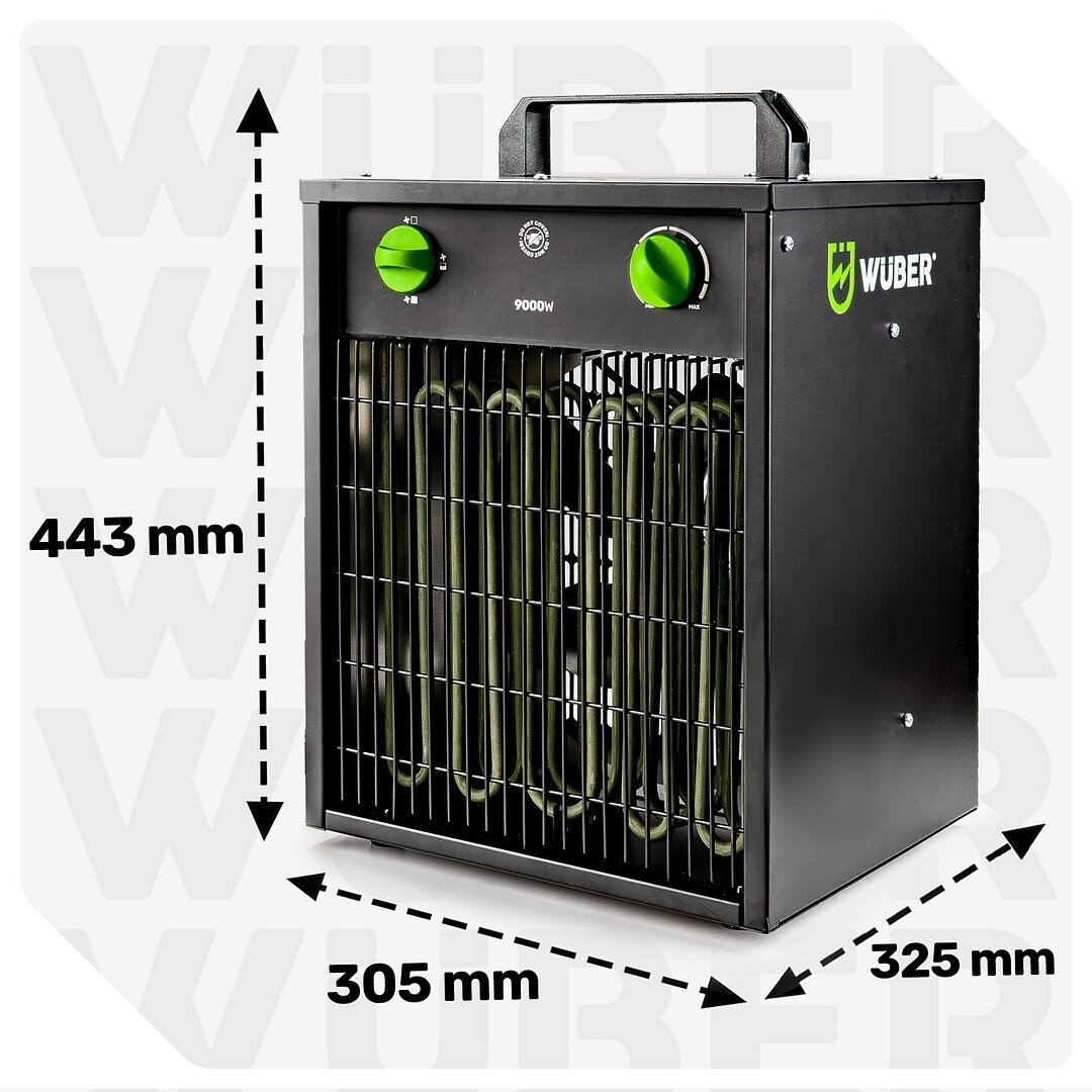 Elektrinis šildytuvas su termostatu 9kW WUBER 400V 4 Elektrinis šildytuvas su termostatu 9kW WUBER 400V 4