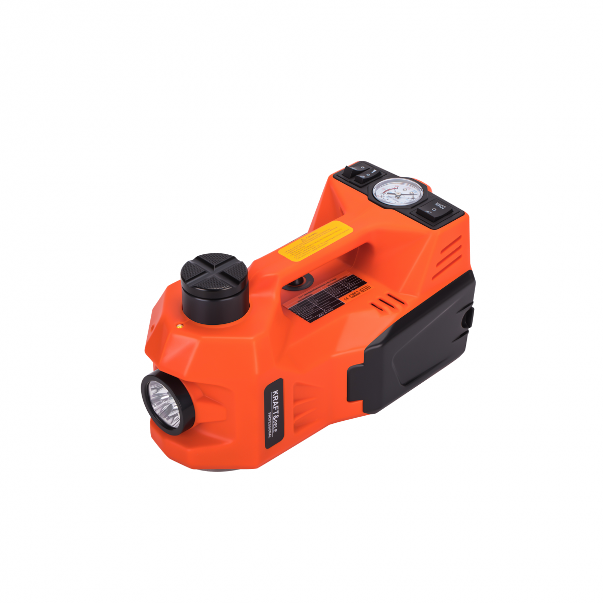 Elektrinis automobilio domkratas su kompresoriumi ir veržliasukiu 5T, 155-450mm Kraftdele KD1368 2