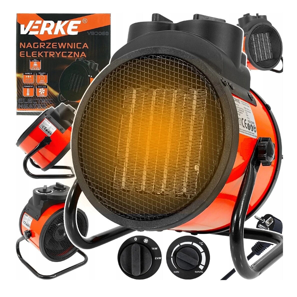 Elektrinis šildytuvas 2,0kW Keramikinis Verke V80068 1