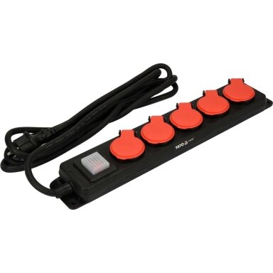 Elektrinis ilgintuvas 5 lizdai su jungikliu ir dangteliais 1.5mm² 3m Elektrinis ilgintuvas 5 lizdai su jungikliu ir dangteliais 1.5mm² 3m