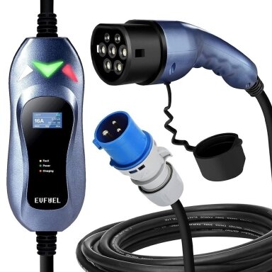 Elektromobilių įkrovimo laidas nešiojamas 3.6kW 16A EVFUEL Type 2 Elektromobilių įkrovimo laidas nešiojamas 3.6kW 16A EVFUEL Type 2