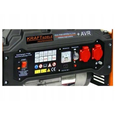 Elektros generatorius benzininis 12V/230V 3500W KraftDele Elektros generatorius benzininis 12V/230V 3500W KraftDele