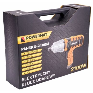Elektrinis smūginis veržliasukis 800Nm 2100W Powermat 9