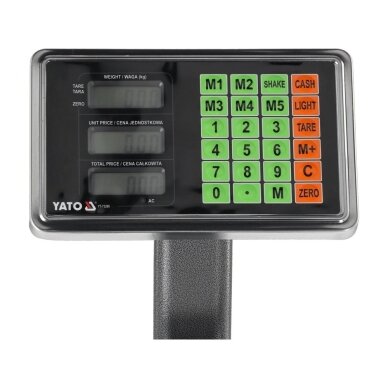 Elektroninės platforminės svarstyklės 150 kg/50g paklaida YT-73280 YATO 6 Elektroninės platforminės svarstyklės 150 kg/50g paklaida YT-73280 YATO 6