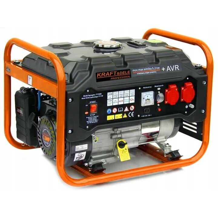 Elektros generatorius benzininis 12V/230V 3500W KraftDele Elektros generatorius benzininis 12V/230V 3500W KraftDele