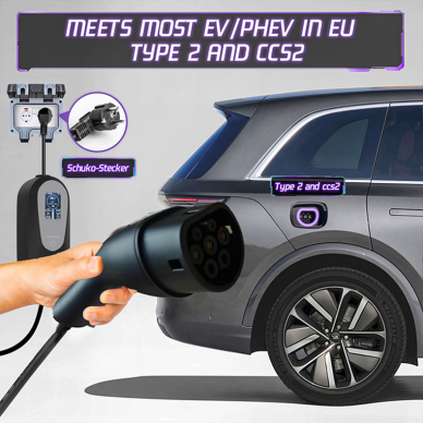 EV Įkroviklis nešiojamas 3.5kW 16A Type 2 su 5 m kabeliu 3
