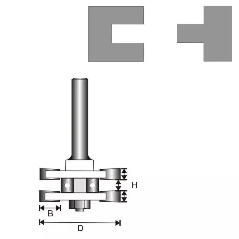 Freza medžiui "T" 8mm Dedra 07F211B 1