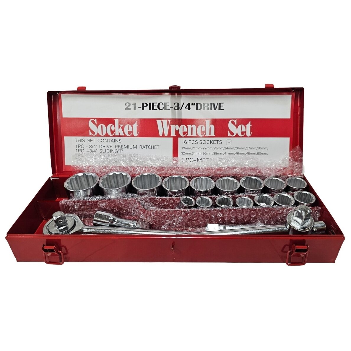 Galvučių komplektas 12 kampų | metalinė dėžė | 20 mm (3/4") | 21 vnt. ESSEN TOOLS Galvučių komplektas 12 kampų | metalinė dėžė | 20 mm (3/4") | 21 vnt. ESSEN TOOLS