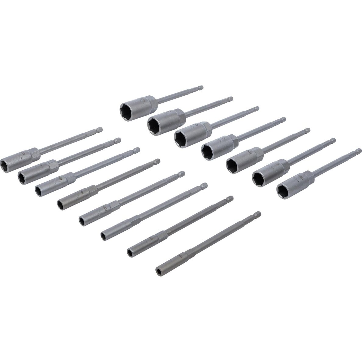 Galvučių rinkinys | ilgas tipas | 6.3 mm (1/4") | elektriniams gręžtuvams | 5.5 - 19 mm | 15 vnt. (70147) 2